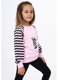 Resim Toontoy Kids Toontoy Kız Çocuk Nakışlı Sweatshirt Pembe 