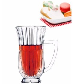 Resim Paşabahçe glamour ayaklı çay bardak - kulplu çay bardağı 6 lı cristalline 