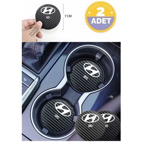 Resim Hyundai İ20 Aracınıza Karbon Desenli Araç Bardak Altlığı Hyundai İ20 İç Mekanı İçin 7 Cm Şık Tasarım 2 Adet 2 Adet 