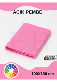Resim Pembe Renk Metrelik Ince Keçe Kumaş Keçe 1 Mm Aktivite Keçesi Renkli Keçe 1 Metre 100 Cm X 100 Cm 