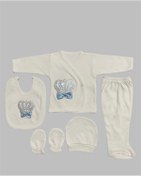 Resim bombino O Bebe Erkek Taşlı 5li Hastane Çıkışı Zıbın Set Mavi 