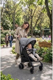 Resim Tommybaby Luppo Black Tam Yatar Baston Bebek Arabası Puset 