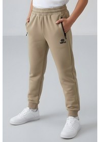 Resim Tommylife Koyu Bej Fermuarlı Standart Fit İnce Erkek Çocuk Eşofman Alt - 64042 Koyu Bej 