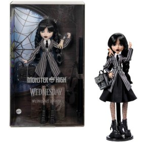 Resim Monster High Wednesday Okul Üniformalı Bebek HXJ04 