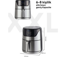 Resim Kumtel Inox Digital Fastfryer Yağsız Fritöz Airfryer 