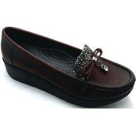 Resim Punto 572082 Bordo Dolgu Taban Bayan Ayakkabısı Bordo 