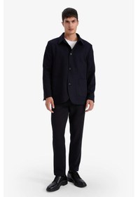 Resim Defacto Regular Fit Polo Yaka Blazer Ceket G3832ax25wnnv82 Lacivert-nv82 