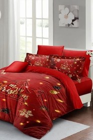 Resim MONOHOME King Size Yılbaşı Temalı Geyik Desenli Nevresim Takımı, monohome43902 