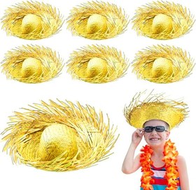 Resim Nessiworld Tropikal Parti Sarı Hasır Hawaii Şapkası 13x36 cm 