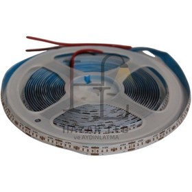 Resim 12v 8mm 320 Ledli Esnek Cob Şerit Led Mavi Ip20 5 Metre 