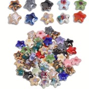 Resim 10 adet 14mm Karışık Renkli Yıldız Şekilli Seramik Boncuk - Moda Gevşek Boşluk Boncukları DIY, Zarif Bilezikler, Kolyeler, Küpeler, El Sanatları Aksesuarları, Erkek ve Kadın Hediyeleri, Takı Yapımı Malzemeleri | Canlı Boncuk Tasarımı | Pürüzsüz Dokusu 