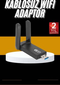 Resim teknodayım Mbps Wifi Alıcı Kablosuz Wifi Adaptörü Çift Band Çift Antenli 