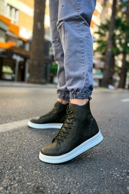 Resim Pabucmarketi Bağcıklı Erkek Sneaker Bot Haki Haki 