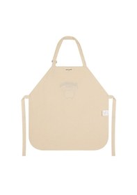 Resim %100 Pamuk Hambez Çocuk Mutfak Ve Etkinlik Önlüğü 6-8 Yaş - Nakışlı Çift Kat Krem 