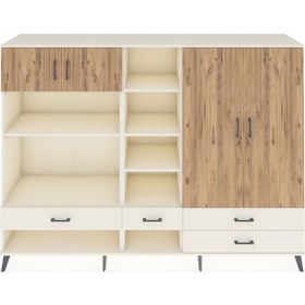 Resim Hyperion Dolap 12 Raflı 4 Çekmeceli 4 Kapaklı 220x44x163 Aytaşı-çam/aytaşı Atlas Çam/aytası - Aytası 