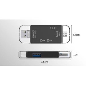 Resim DNR Bilişim USB / Type-C /mikro USB Kart Okuyucu Card reader OTG USB 3.0 TF kamera Mini SD 6 IN 1 