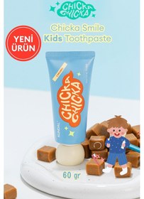 Resim Renkli, Çürüklere Karşı Etkili Çocuk Diş Macunu Kundal Chicka Smile Kids Toothpaste Caramel 