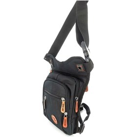 Resim GVNLAND Seventeen Çok Gözlü Su Geçirmez Siyah Bel Bacak Omuz Motorcu Çantası Bodybag 3470 