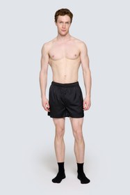 Resim Erkek Saten Şort - Silky Black - Siyah / L 