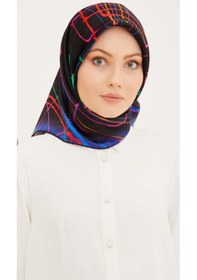 Resim Armine Nostalji Sura İpek 8948-02 Siyah Karışık Desen Çok Renkli 