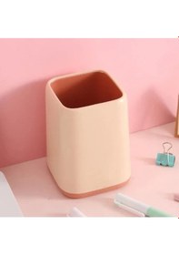 Resim Renkli Plastik Masaüstü Kalemlik Kawaii Tek Gözlü Şık Kalemlik - Pembe Pembe 
