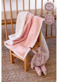 Resim Fluffy Bebek Battaniyesi 80x100 Solid Pembe Kundak Puset Çift Taraflı Koyun Tüyü Battaniye 100x80 