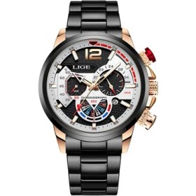 Resim Hanyang Gül Altın Beyaz S Lıge Erkek Saat Üst Marka Lüks Spor Kuvars Erkek Saatler Tam Çelik Su Geçirmez Kronograf Kol Saati Erkekler Relogio Masculino (Yurt Dışından) 