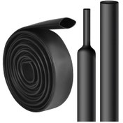 Resim Motion003 12mm 39.37inch 4:1 Oranı Isı Büzüşen Tüp Siyah Anti Korozyon Aşınmaya Dayanıklı Çok Damarlı Kablo Kılıfı 