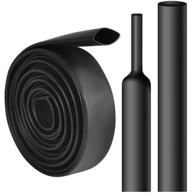 Resim Motion003 12mm 39.37inch 4:1 Oranı Isı Büzüşen Tüp Siyah Anti Korozyon Aşınmaya Dayanıklı Çok Damarlı Kablo Kılıfı 