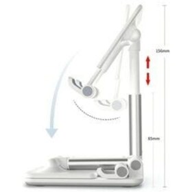 Resim 5DM Beyaz Aynalı Cep Telefonu Sabitleyici Stand Katlanabilir Ayarlanabilir Telefon Standı 