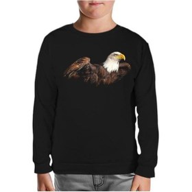 Resim Lord Tshirt Kartal 2 Siyah Çocuk Sweatshirt 