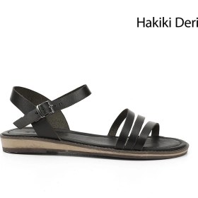 Resim Gönderi(r) Kadın Siyah Hakiki Deri Sandalet 
