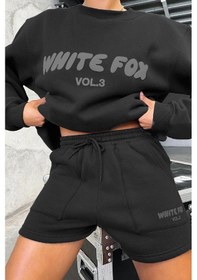 Resim Madmext Siyah Bisiklet Yaka Baskılı Sweatshirt Mg1904 Siyah 