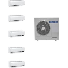 Resim Samsung AJ100TXJ5KH/EA Wind Free Multi 1+5 Sistem 7+7+7+7+18 BTU 10 Kw Dış Ünite Duvar Tipi Klima 