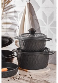 Resim Karaca Biodiamond Döküm 7 Parça Fırın Eldiveni Hediyeli Tencere Seti 