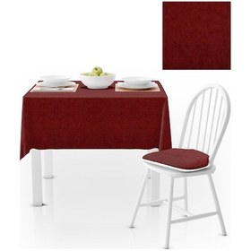 Resim Kiremit Düz Renk Petek Dokuma Masa Örtüsü 120x140 