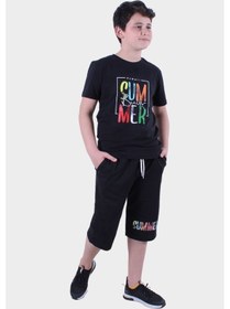 Resim Panios Kids 3lü Erkek Çocuk Tişört-kapri Baskılı Alt-üst Takım Çok Renkli 