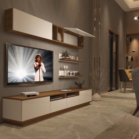 Resim Decoraktiv Trendstyle 5220S Slm Tv Ünitesi Tv Sehpası - Ceviz - Beyaz 