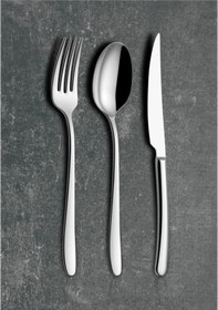 Resim Arsel İris Sade 36 Parça 6 Kişilik Çatal Kaşık Bıçak Seti 304 Kalite Altın 