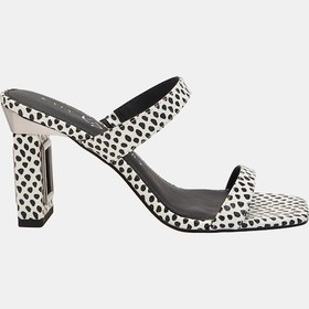 Resim Katy Perry The Hollow Heel Kadın Zebra Oyuk Topuklu Terlik Beyaz - Siyah 