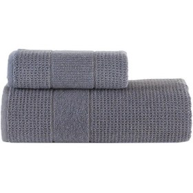 Resim Maisonart Royal 50x90 70x140 Cm 2'li Banyo Havlu Seti, %100 Pamuklu Havlu Takımı Antrasit 