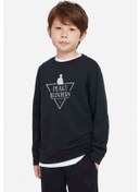 Resim Peaky Blinders Tommy Shelby Baskılı Unisex Çocuk Siyah Sweatshirt Siyah 