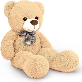 Resim 90 cm Rengarenk Papyonlu Peluş Ayıcık - % 100 Yerli 