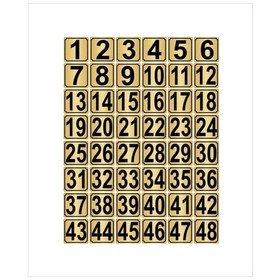 Resim Metal Kapı,masa,dolap Numarası 20cmx20cm 48 Adet 1 48 Altın Renk Metal 