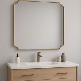 Resim Göksu Asimetrik Duvar Aynası - 155 x 105 Cm / Bronz / Gün Işığı LED 