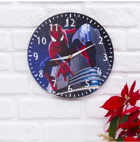 Resim Deep Craft Dekoratif Ahşap Duvar Saati Salon,çocuk Odası Saati - Spiderman Kırmızı 