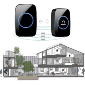 Resim Uray Home Kablosuz Kapı Zili Ledli Uzaktan Kumandalı Işıklı Kapı Zili Yüksek Sesli 300MT Uzun Mesafeli - 1 Buton + 1 Zil 