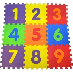 Resim 9 Parça Çocuk Oyun Karosu Eva Puzzle Yer Matı Sayılar Eğitici Oyun Halısı 