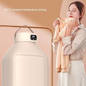 Resim Çamaşırlar Için Zamanlayıcılı Taşınabilir Giysi Kurutma Makinesi, 500W Sessiz 60°C Termostat Hızlı Kurutma, Hafif Giysiler İç Çamaşırı Bebek Giysileri Için Kuru Çantalı Küçük (AB 