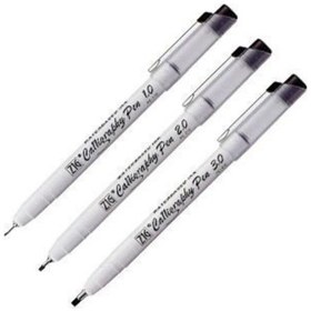 Resim Zig Calligraphy Pen Yan Kesik Kaligrafi Kalemi 1.0 2.0 3.0 MM Siyah Set 